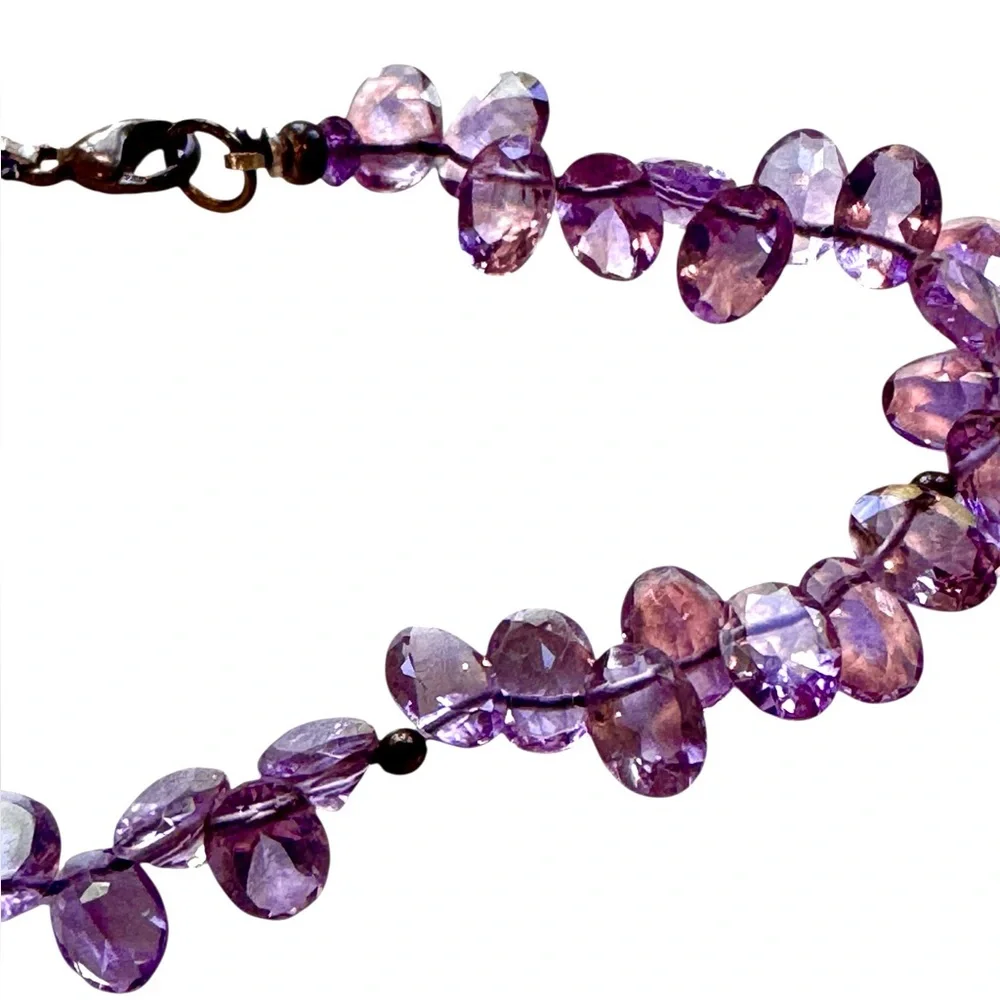 Elegant Purple Gemstone Flower Petal Bracelet. EUC
